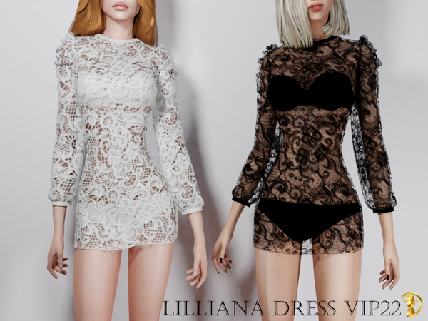 Sims 4 — [PATREON] (Early Access) Lilliana Dress VIP22 by Daph's — 2 Swatches Compatible with HQ mod Works with all of
