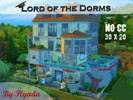 Sims 4 — Lord of the Dorms by lyada — This grand four-storey dormitory has 12 beds and 10 bathroom with 12 students