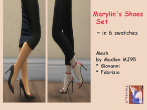 Sims 4 — ws Marylin Shoes Set B - RCs by watersim44 — Inspried of Marylin Monroe Vintage Style I have recolor this female