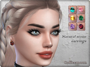 Sims 4 — Natural stone earrings by coffeemoon — Earrings made of natural stone. Crystals of stones have luster and unique