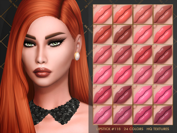 Sims 4 — [MAXIS MATCH] LIPSTICK #118 by Jul_Haos — - CATEGORY: LIPSTICK - COLORS: 24 - SLIDERS COMPATIBLE - GENDER -