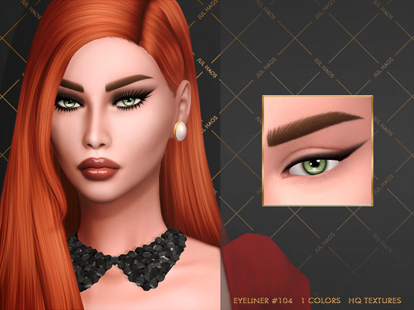 Sims 4 — [MAXIS MATCH] EYELINER #104 by Jul_Haos — - CATEGORY: EYELINER - COLORS: 1 - SLIDERS COMPATIBLE - GENDER -