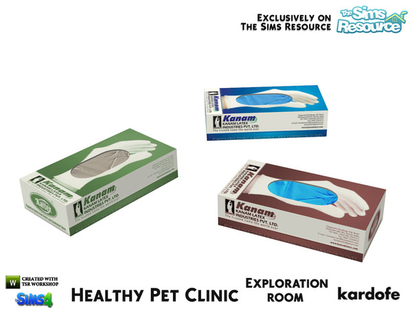 Sims 4 — kardofe_Healthy Pet Clinic_Glove box by kardofe — Glove boxes, decorative, in four color options 