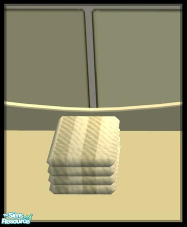 Sims 2 — NK PI SG Towels - Pale Yellow by MoMama — Two-tone Pale Yellow bath towels for your bathroom counter (or floor