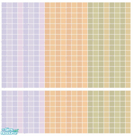 Sims 2 — Silence Tile Set by s00z — Three tiled walls with coordinating floors