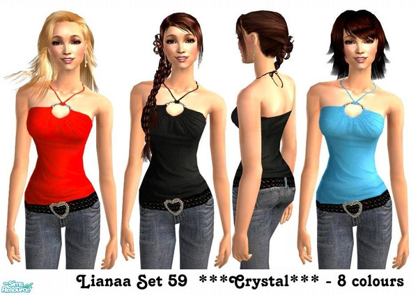 Sims 2 — Set 59 Crystal by Lianaa — Crystal - simple but modern and stylish outfit with top in 8 colours