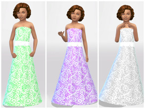 Sims 4 — ErinAOK Girl's Dress 0505 1 by ErinAOK — Girl's Formal/Party Dress 11 Swatches