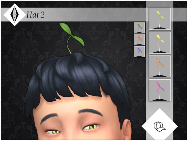 Sims 4 — Hat 2 by AleNikSimmer — Kid version of my plant hat. Skin by Luumia. -TOU-: DON'T reupload my items as yours.
