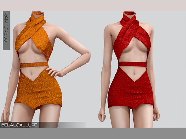 Sims 4 — (patreon) Belaloallure_Pam dress  by belal19972 — Wrap mini sequin dress , enjoy