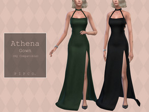 Sims 4 — Athena Gown. by Pipco — A cutout gown in 15 colors. Base Game Compatible New Mesh All Lods HQ Compatible
