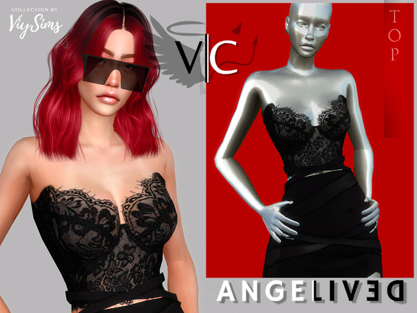 Sims 4 — AngeliveD Collection - Top IV  by Viy_Sims — New Mesh!! 2 Colors Compatible with HQ mode