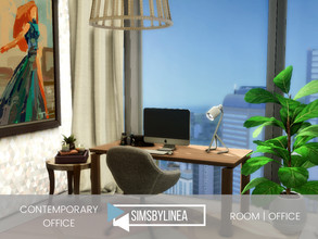 Sims 4 — Contemporary Office by SIMSBYLINEA — Working with a stunning view and lots of natural light shining on you all