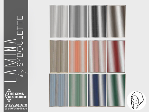 Sims 4 — Flapy room divider (medium wall size) by Syboubou — This divider is made of a metal frame with colored lacquered