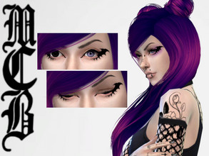Sims 4 — Bat Eyeliner by MaruChanBe2 — Spooky but cute bat eyeliner for your gothic girls <3