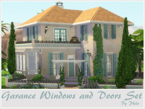 Sims 4 — Garance Windows and Doors Set by philo — Garance is a set of windows and doors in the warm colors of Provence. -