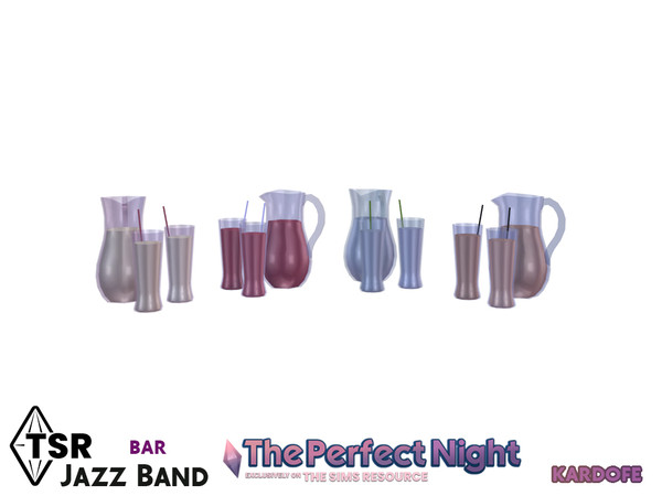 Sims 4 — The Perfect Night_ kardofe_Jazz Band_Pitcher and glasses by kardofe — Decorative set of decanter and two crystal
