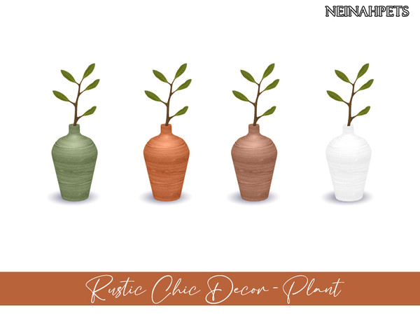 Sims 4 — Rustic Chic Decor - Plant {Mesh Required} by neinahpets — A plant recolor with 4 vase colors.