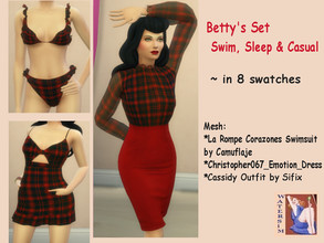 Sims 4 — ws Bettys Clothing Set Swim Sleep Casual - RC by watersim44 — I have a new created Set retro-style of Betty Page