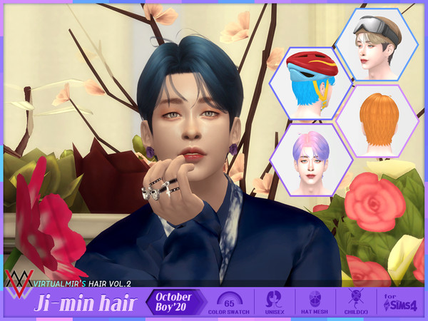 Sims 4 — '20 Ji-min hair - October Boy by virtualmir — - teen to elder(no child) - male & female compatible - 65