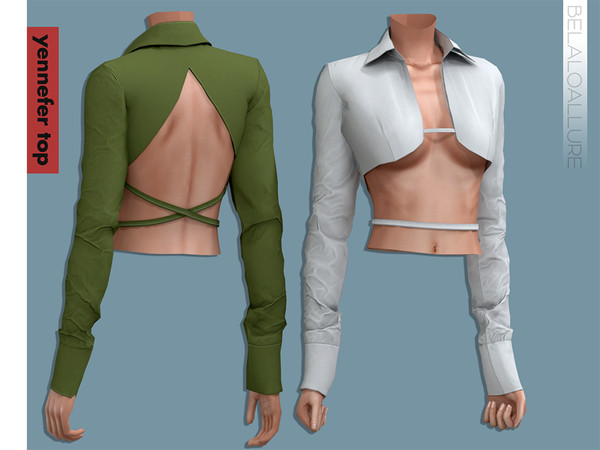 Sims 4 — Belaloallure_yennefer top (patreon) by belal19972 — Crop wrap shirt for your sims ,enjoy :)