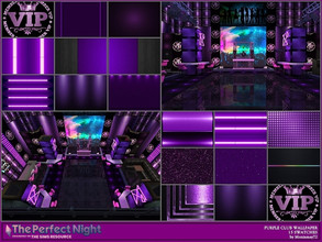 Sims 4 — The Perfect Night Purple Club Wallpaper by Moniamay72 — The Perfect Night Purple Club Wallpaper. 15 swatches.