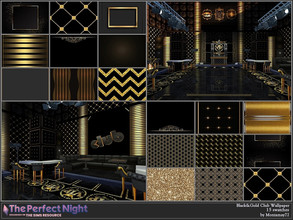Sims 4 — The Perfect Night Black&Gold Club Wallpaper by Moniamay72 — The Perfect Night Black&Gold Club Wallpaper.