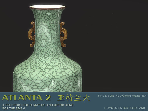 Sims 4 — Atlanta 2 Decorative Vase 4 by Padre — An Asian-inspired set of antique furniture and decor items