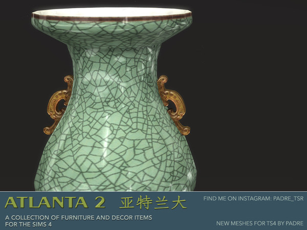 Sims 4 — Atlanta 2 Decorative Vase 5 by Padre — An Asian-inspired set of antique furniture and decor items