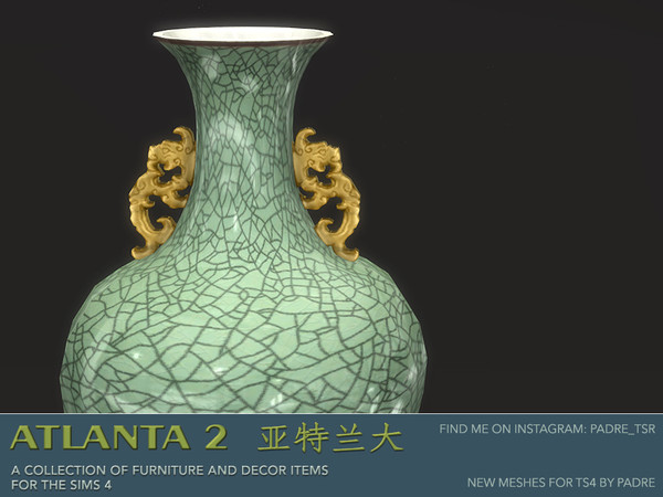 Sims 4 — Atlanta 2 Decorative Vase 6 by Padre — An Asian-inspired set of antique furniture and decor items