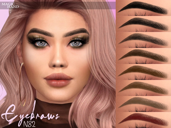 Sims 4 — [MH] Eyebrows N82 by MagicHand — --12 available colors-- --Compatible with HQ settings-- --CAS thumbnail--