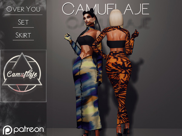 Sims 4 — [PATREON] CAMUFLAJE - Over You (Skirt) *Early Access* by Camuflaje — * New meshes * Compatible with the base