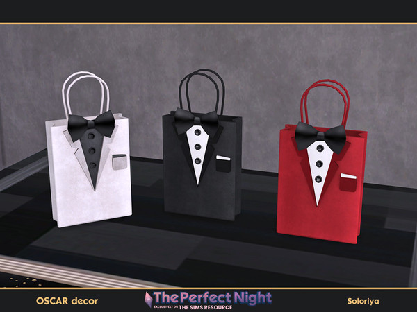 Sims 4 — The Perfect Night. Oscar Decor. Bag by soloriya — Bag with a bow tie. Part of The Perfect Night - Oscar Decor