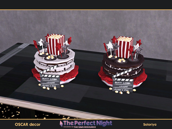 Sims 4 — The Perfect Night. Oscar Decor. Cake, v1 by soloriya — Decorative cake. Part of The Perfect Night - Oscar Decor