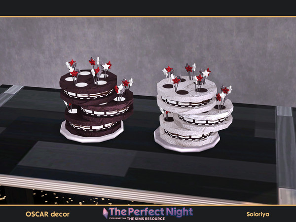 Sims 4 — The Perfect Night. Oscar Decor. Cake, v2 by soloriya — Decorative cake. Part of The Perfect Night - Oscar Decor