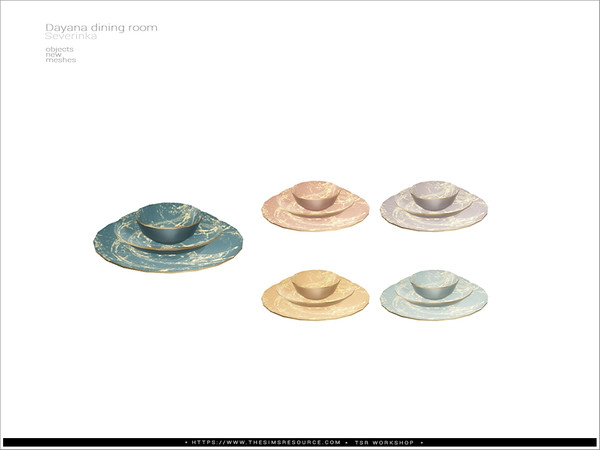 Sims 4 — [Dayana dining] - ceramic dishes by Severinka_ — Ceramic dishes From the set 'Dayana dining room' Build / Buy
