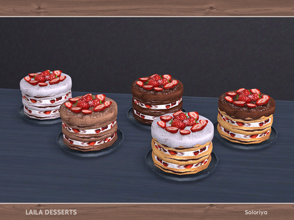 Sims 4 — Laila Desserts. Cake, v2 by soloriya — Decorative cake. Part of Laila Desserts set. 5 color variations.