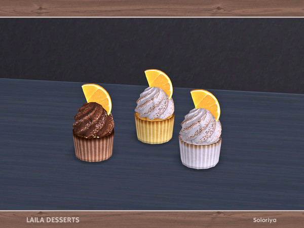 Sims 4 — Laila Desserts. Cupcake, v1 by soloriya — Decorative cupcake. Part of Laila Desserts set. 3 color variations.