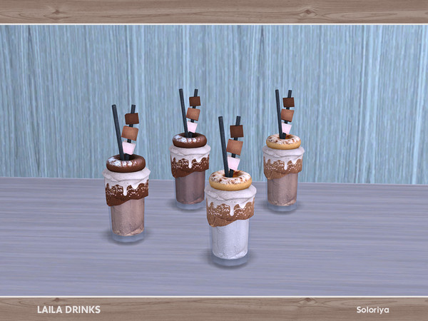Sims 4 — Laila Drinks. Cocktail, v1 by soloriya — Decorative drink. Part of Laila Drinks set. 4 color variations.