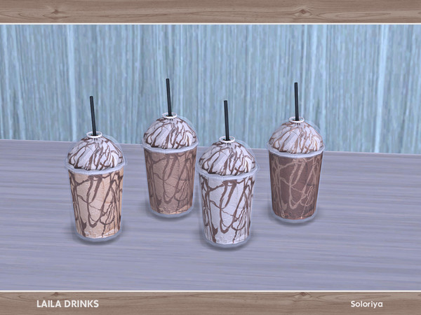 Sims 4 — Laila Drinks. Drink, v1 by soloriya — Decorative drink. Part of Laila Drinks set. 4 color variations. Category: