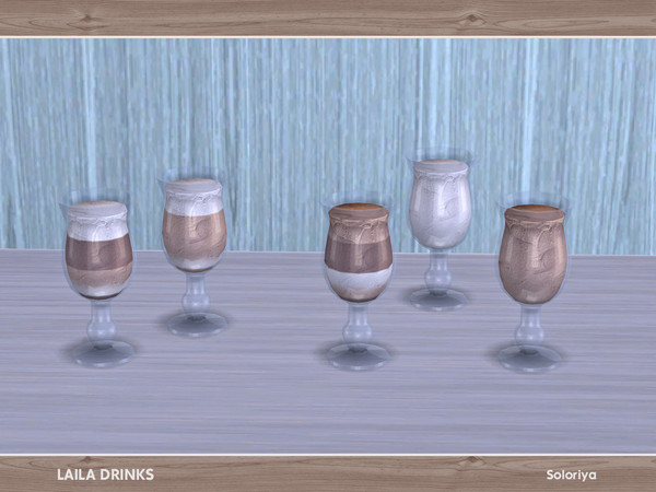 Sims 4 — Laila Drinks. Drink, v4 by soloriya — Decorative drink. Part of Laila Drinks set. 5 color variations. Category: