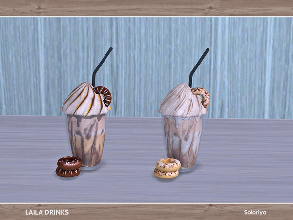 Sims 4 — Laila Drinks. Drink with Donuts by soloriya — Decorative drink with donuts. Part of Laila Drinks set. 4 color