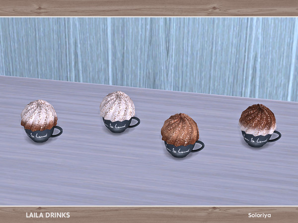 Sims 4 — Laila Drinks. Espresso by soloriya — Decorative espresso. Part of Laila Drinks set. 4 color variations.