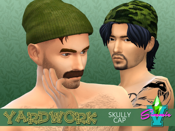Sims 4 — SimmieV Yardwork Skully Cap by SimmieV — Chilly morning or just a bad hair day, these skull caps are ready to do