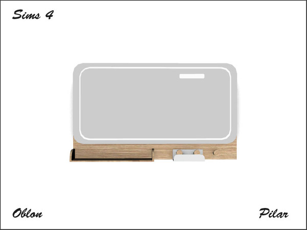Sims 4 — Pilar Oblon MirrorWall3 by Pilar — Pilar Oblon MirrorWall3