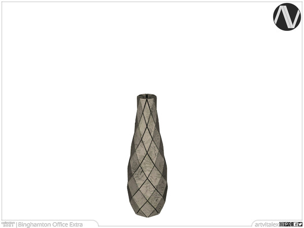Sims 4 — Binghamton Vase Tall Diamond Cut by ArtVitalex — Office And Study Room Collection | All rights reserved | Belong