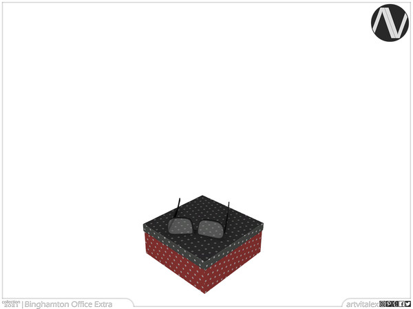 Sims 4 — Binghamton Storage Box And Glasses by ArtVitalex — Office And Study Room Collection | All rights reserved |