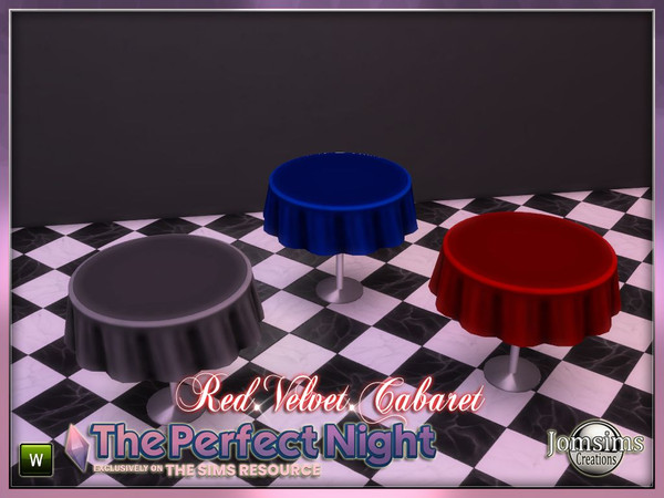 Sims 4 — The Perfect Night Red velvet cabaret table by jomsims — The Perfect Night Red velvet cabaret table
