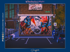 Sims 4 — The Perfect Night Graffiti Mural by Caroll912 — An 8-swatch, non-seamless, large and colorful street art