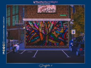 Sims 4 — The Perfect Night Graffiti Mural 2 by Caroll912 — An 8-swatch, non-seamless, large and colorful street art