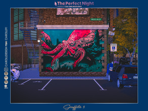 Sims 4 — The Perfect Night Graffiti Mural 5 by Caroll912 — A 7-swatch, non-seamless, large and colorful street art mural.